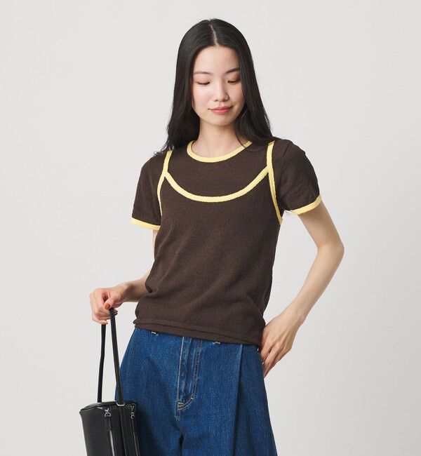 BEAUTY&YOUTH UNITED ARROWS「【WEB限定】キャミソール＆ショートスリーブ ループニットプルオーバー ウォッシャブル」|ニット・セーター|DK.BROWN