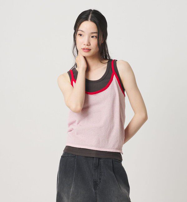 BEAUTY&YOUTH UNITED ARROWS「【WEB限定】キャミソール＆ショートスリーブ ループニットプルオーバー ウォッシャブル」|ニット・セーター|