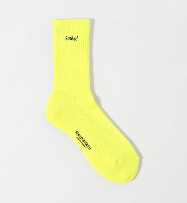 BEAUTY&YOUTH UNITED ARROWS「フリーダム スタンダード エンブロイダリー ロゴ クルー ソックス」|ソックス|YELLOW