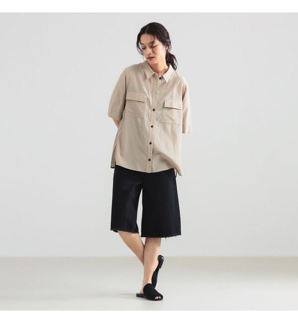 Demi-Luxe BEAMS 「コットン アセテート オーバーシャツ」|シャツ・ブラウス|