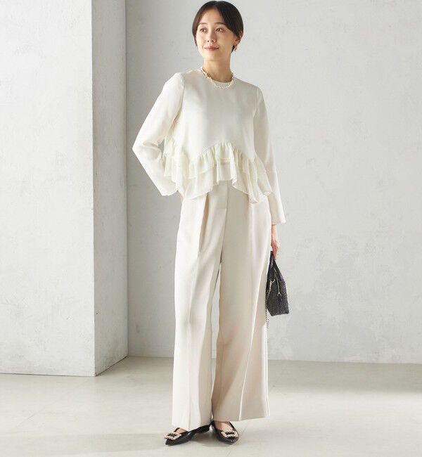 SHIPS for women「troisiemeCHACO:ワイド パンツ（セレモニー対応可）」|スラックス|