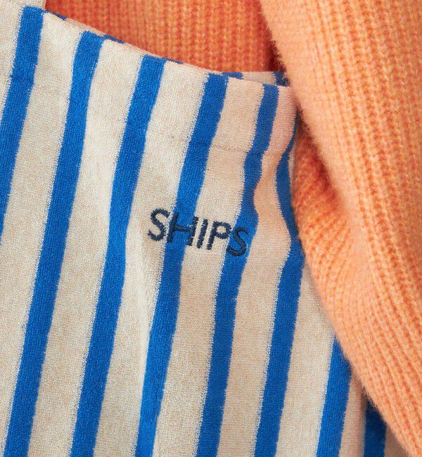 SHIPS「【WEB限定】SHIPS: パイル ストライプ SHIPSロゴ エンブロイダリー トート バッグ」|トートバッグ|