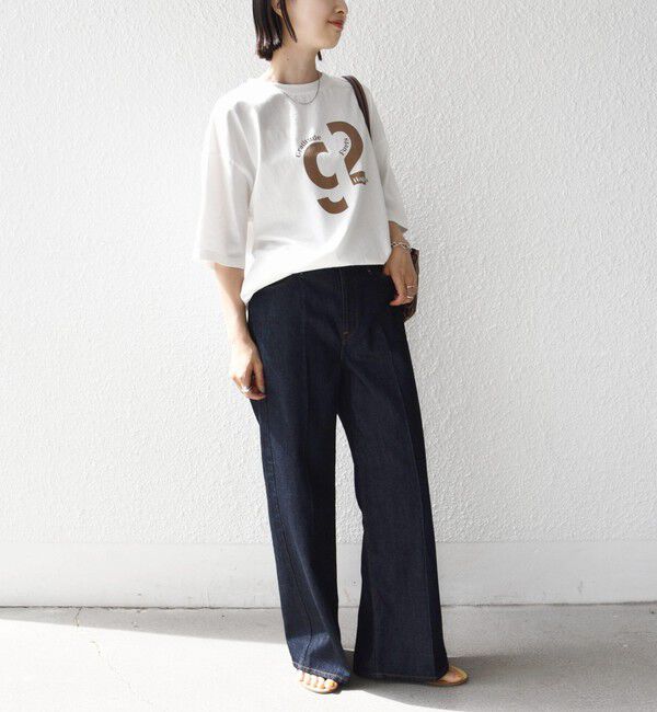 SHIPS for women「【SHIPS別注】81BRANCA:ロゴ 5分袖 TEE」|Tシャツ・カットソー|