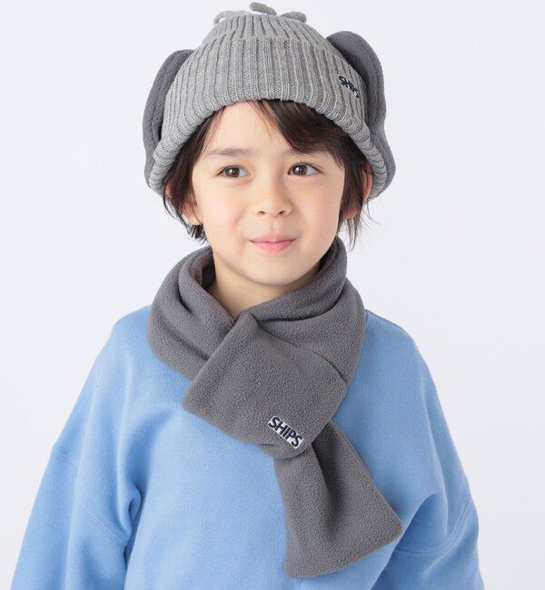SHIPS KIDS「SHIPS KIDS:フリース マフラー」|マフラー|チャコールグレー