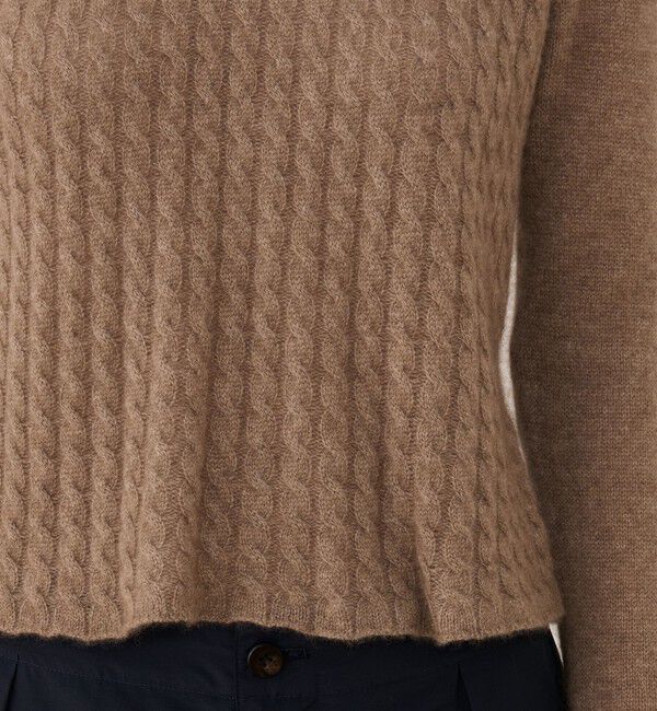 GALERIE VIE「モンゴルカシミヤケーブル クルーネックプルオーバー」|ニット・セーター|
