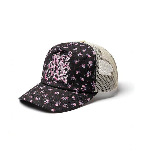 JOINT WORKS「WOKE EDGE / ウォークエッジ Flower Mesh Cap」|キャップ・キャスケット|ブラック