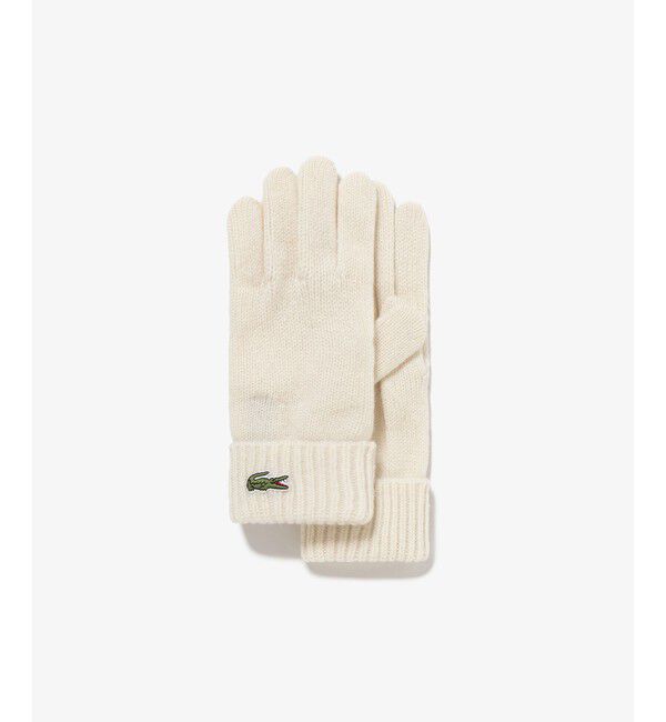 LACOSTE「エッセンシャル ウールニットグローブ」|手袋|オフホワイト