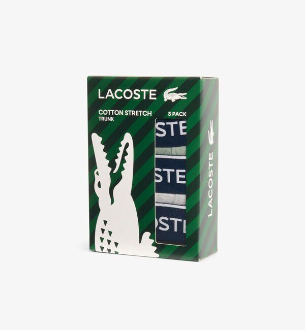 LACOSTE「配色ロゴウエストバンドトランクショーツ3枚セット」|インナー|
