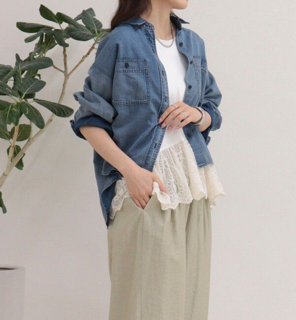 fredy emue「シアーデニムクロップドシャツ」|シャツ・ブラウス|