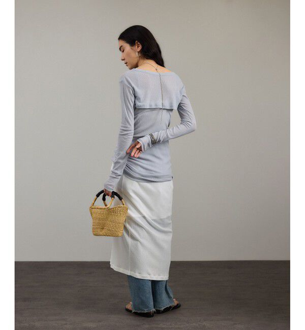 SALON adam et rope'「nu=layerアシンメトリーシャーリングスカート」|スカート|