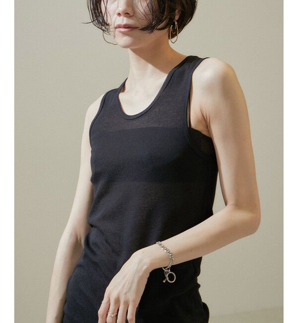 SALON adam et rope'「nu=layerスクープネックタンクトップ」|タンクトップ|ブラック(01)