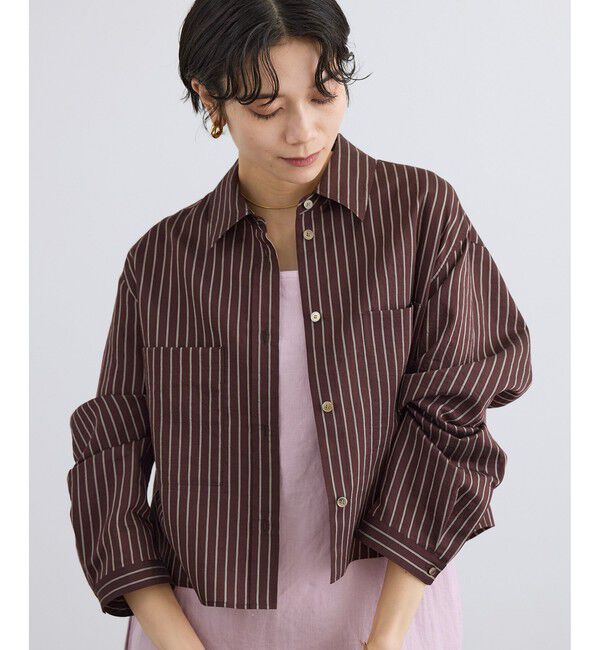 SALON adam et rope'「ACAR クロップドストライプシャツ」|シャツ・ブラウス|