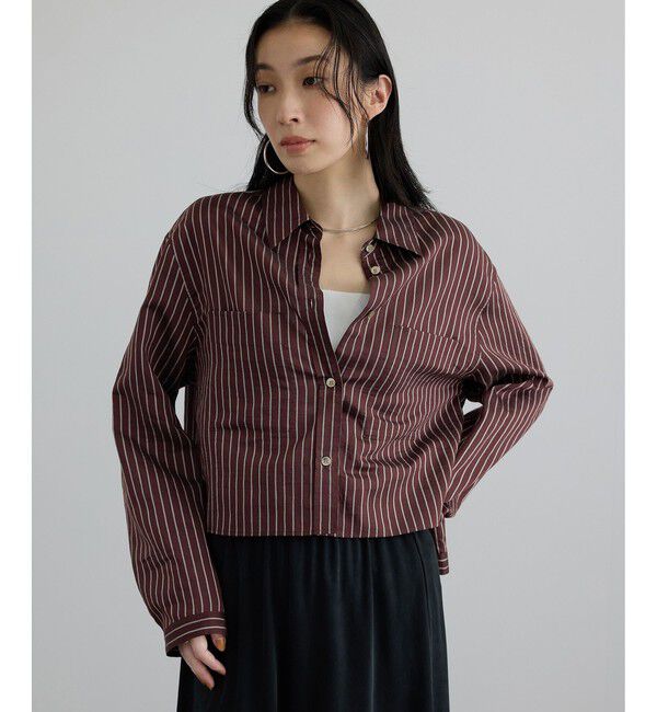 SALON adam et rope'「ACAR クロップドストライプシャツ」|シャツ・ブラウス|