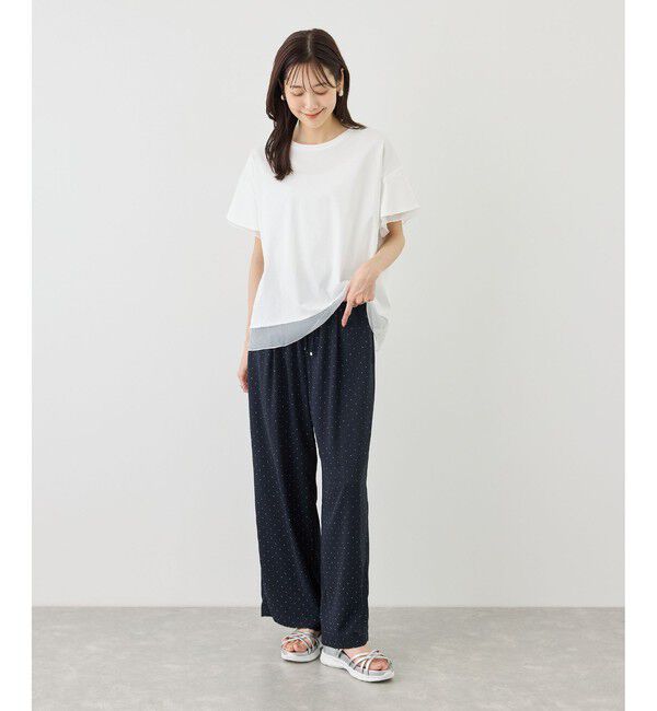 Rope&rsquo;Picnic「【ベストヒット】70シルケットシアードッキングトップス/着丈が選べる・UVカット・接触冷感」|Tシャツ・カットソー|