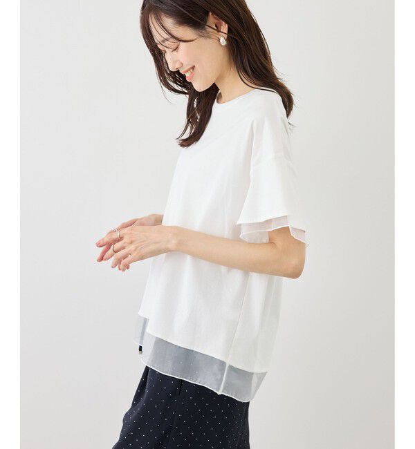 Rope&rsquo;Picnic「【ベストヒット】70シルケットシアードッキングトップス/着丈が選べる・UVカット・接触冷感」|Tシャツ・カットソー|