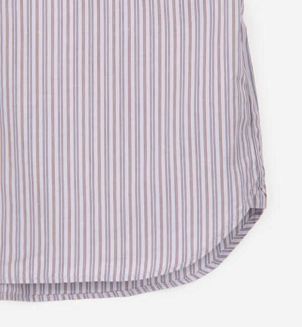DANTON「DANTON | コットンリネン バンドカラー半袖シャツ STRIPE MEN」|シャツ・ブラウス|