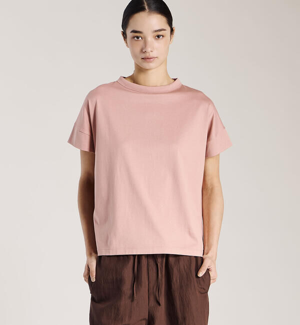 handvaerk「handvaerk | 60/2 ボトルネックTシャツ WOMEN」|Tシャツ・カットソー|PINK系1