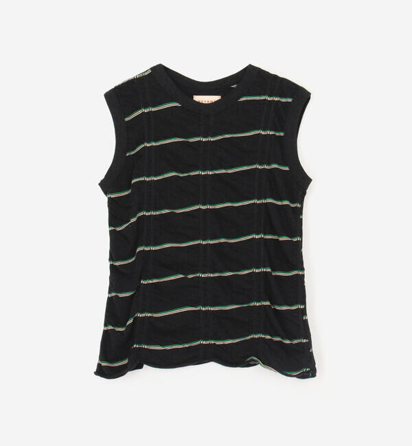  「MEYAME | コットン ボーダー スリーブレスプルオーバー WOMEN」|Tシャツ・カットソー|