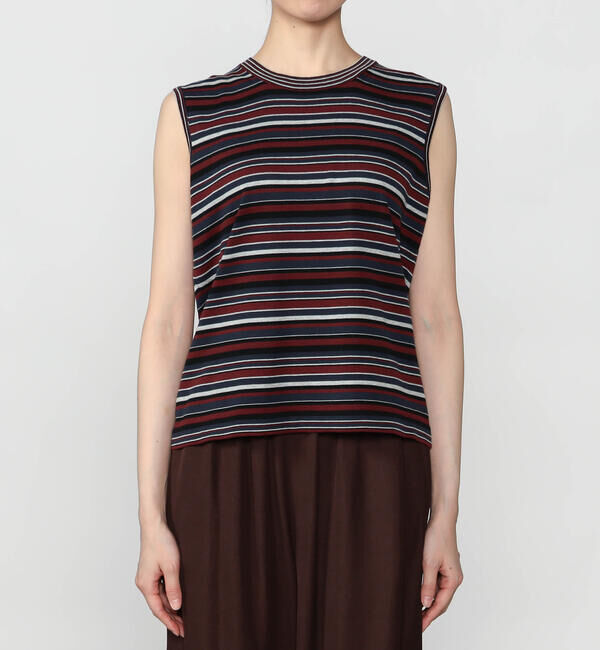  「RYE TENDER |〈別注〉ボーダー ノースリーブニット WOMEN」|ニット・セーター|