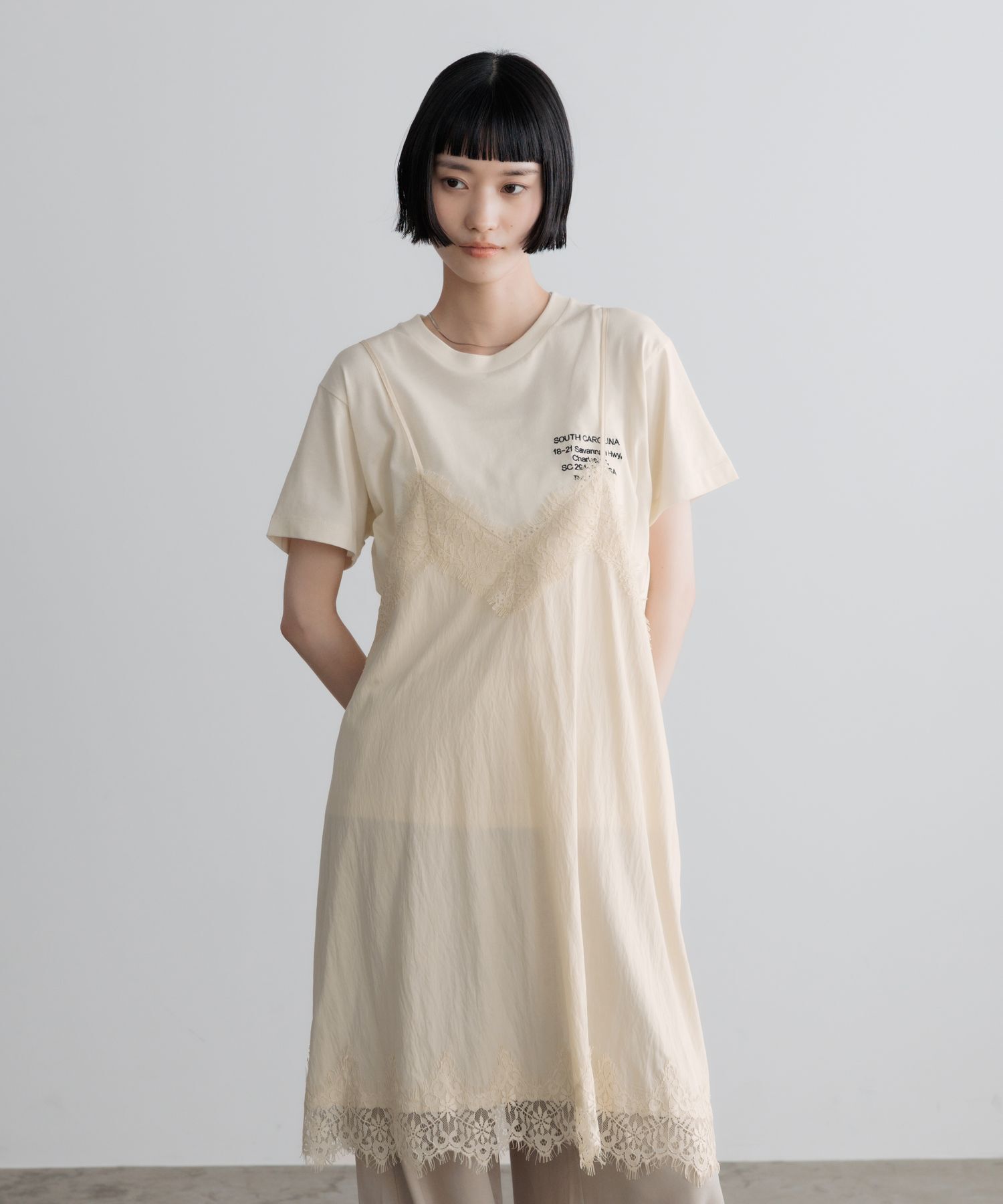 LOWRYS FARM「ビンテージレースミニワンピース」|ワンピース|