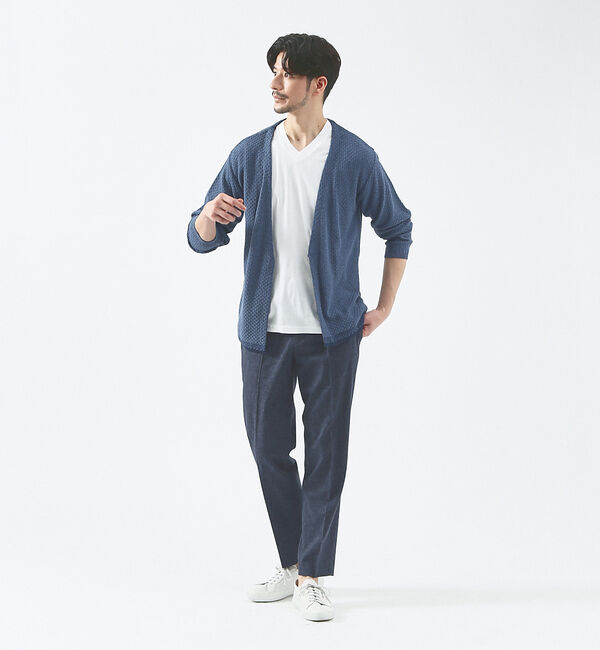 ABAHOUSE「【ブルー＆イエロー】ソロストレッチ リネン テーパード パンツ / スラックス」|その他|