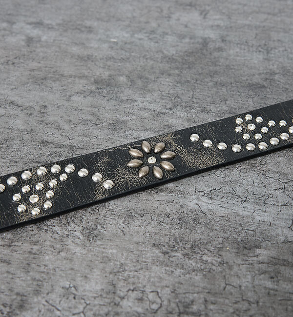 ABAHOUSE「【ウエスタン スタッズ レザー ベルト】35mm black Studded b」|ベルト|
