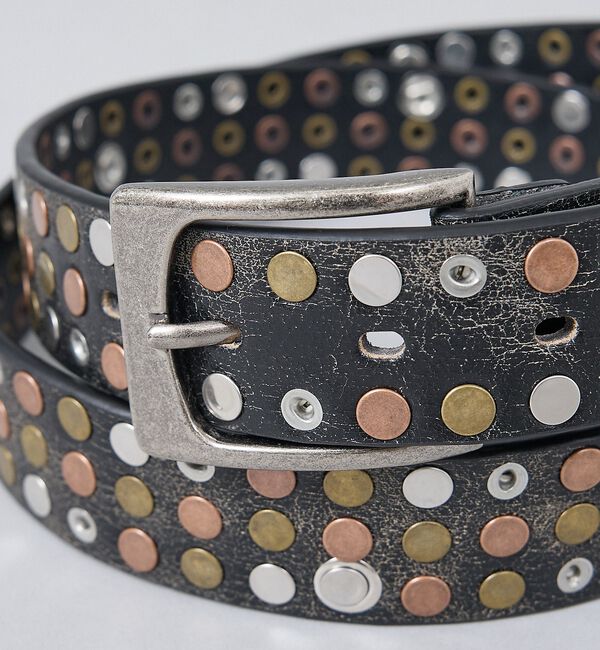 ABAHOUSE「【ウエスタン スタッズ レザー ベルト】35mm black Studded b」|ベルト|