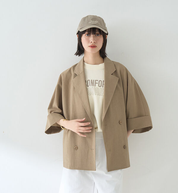 Rouge vif「撥水ドルマンハーフスリーブジャケット」|テーラードジャケット|