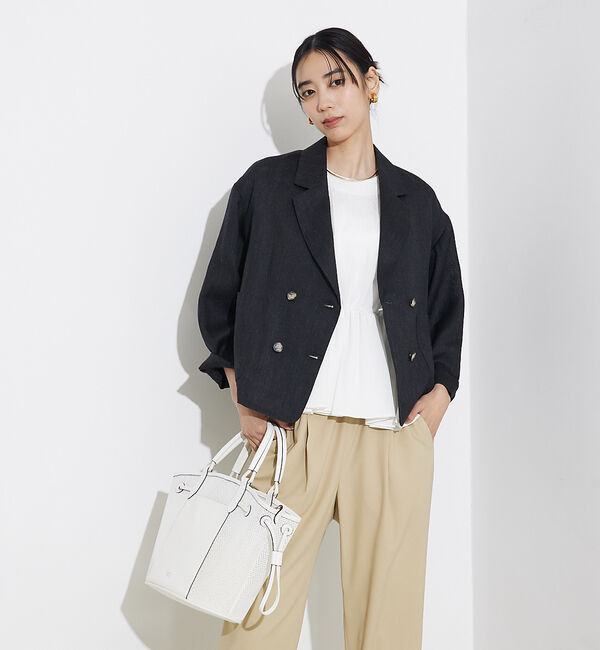 qualite「【セットアップ対応】ミックスカラーラミージャケット」|その他|チャコールグレー