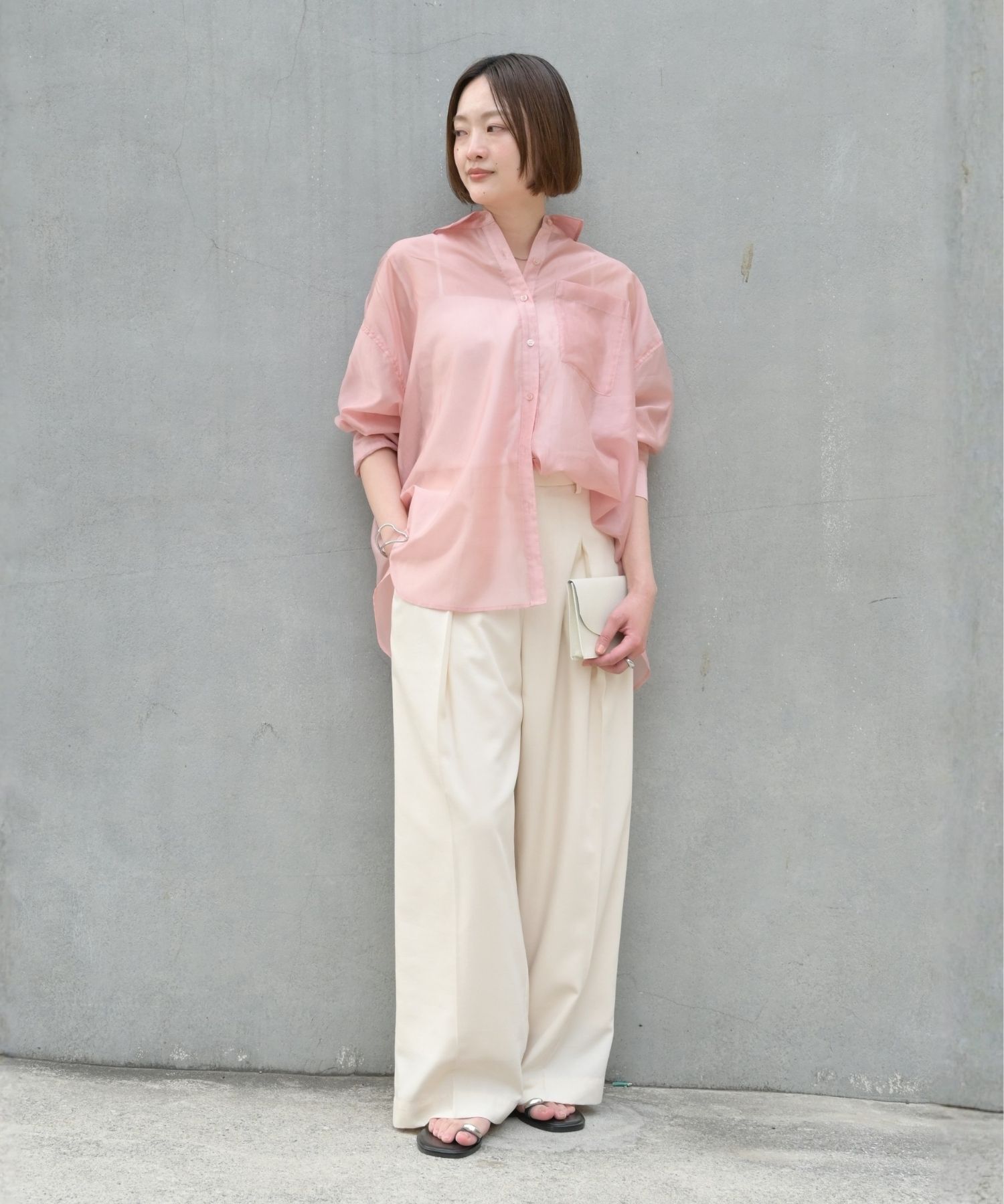 qualite「【Yu Murataさん着用/大人シアーシャツ】バックスリットシアーシャツ」|シャツ・ブラウス|