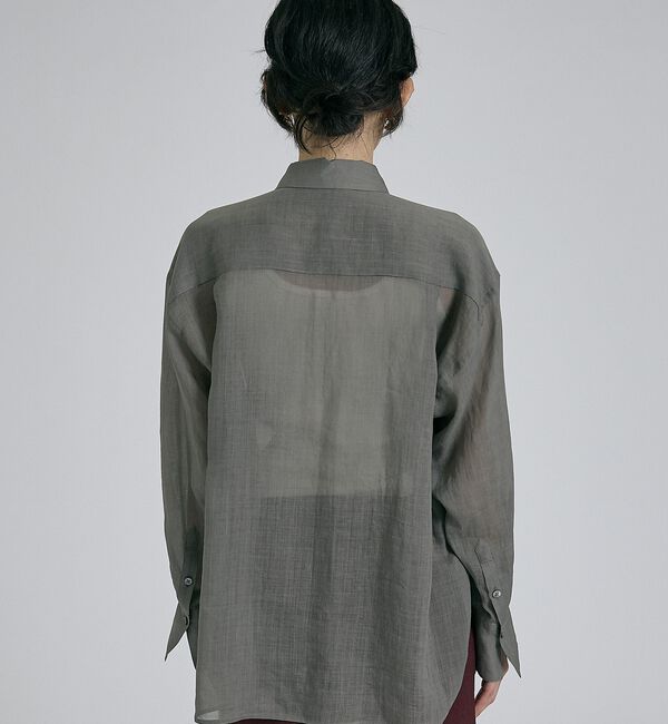qualite「【CLASSY掲載・カシュクール着用可】リネン混レギュラーシャツ」|シャツ・ブラウス|