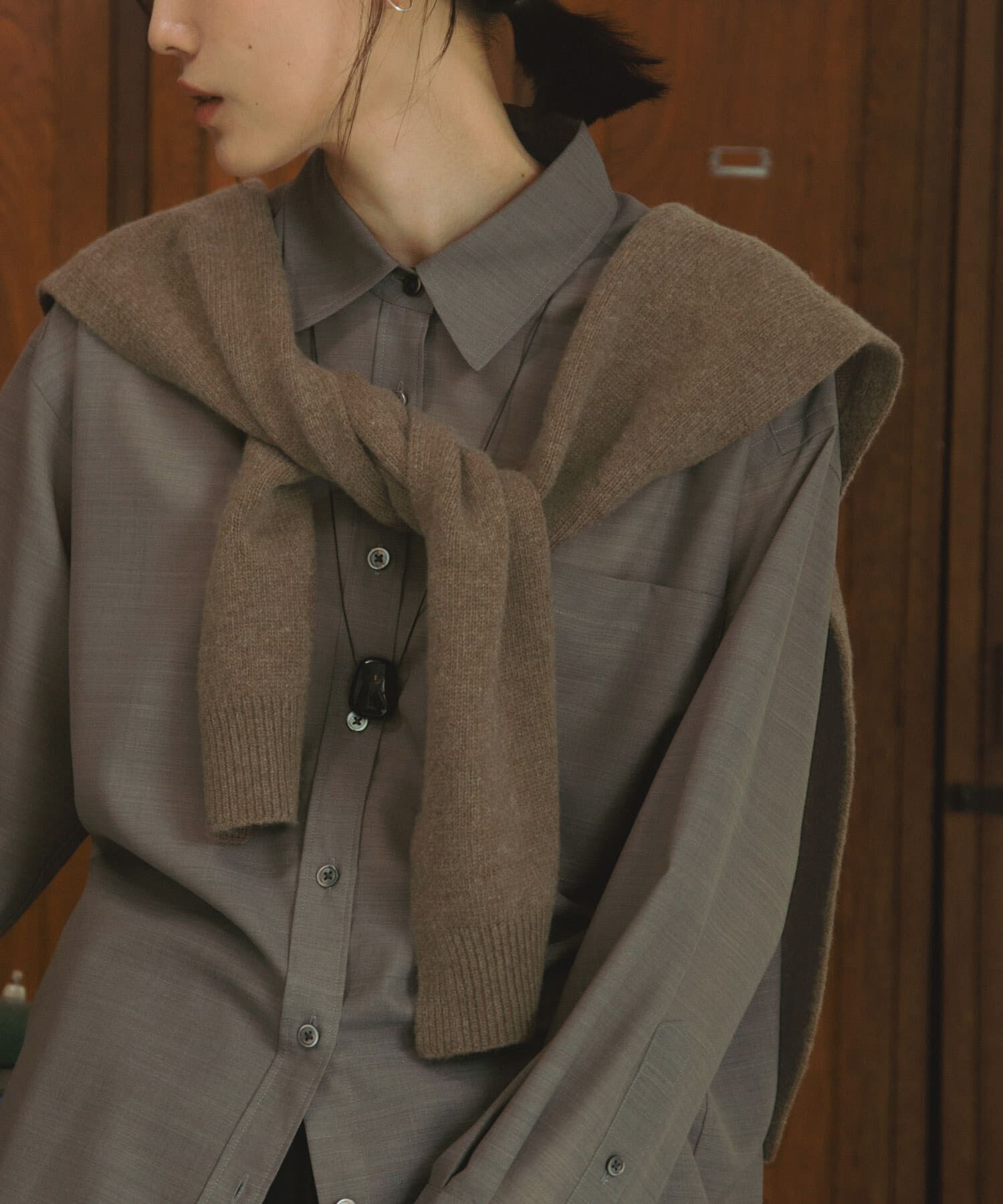 URBAN RESEARCH DOORS「Wool Knit Shoulder Stole」|ストール|