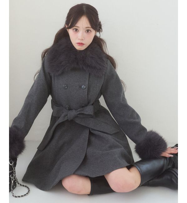  「&infin;マルチwayフェイクファーカラーフレアコート」|その他|