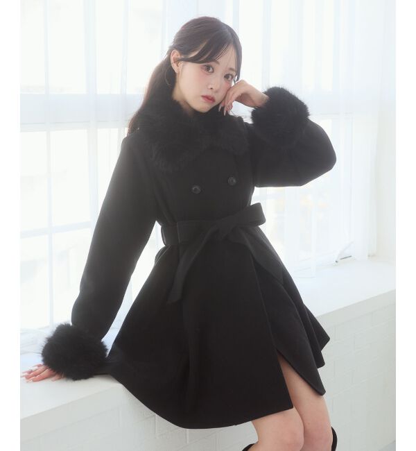  「&infin;マルチwayフェイクファーカラーフレアコート」|その他|