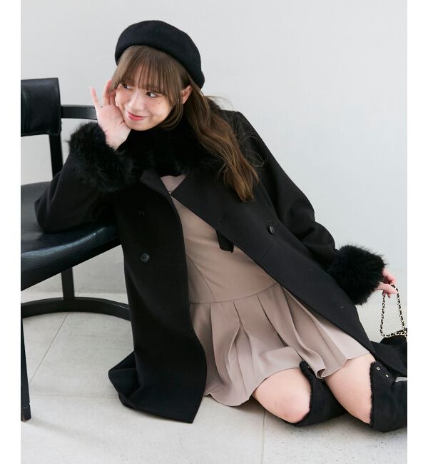  「&infin;マルチwayフェイクファーカラーフレアコート」|その他|