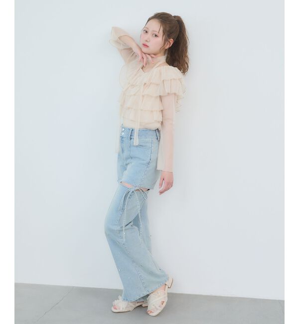  「チョーカーセットチュールフリルトップス」|Tシャツ・カットソー|