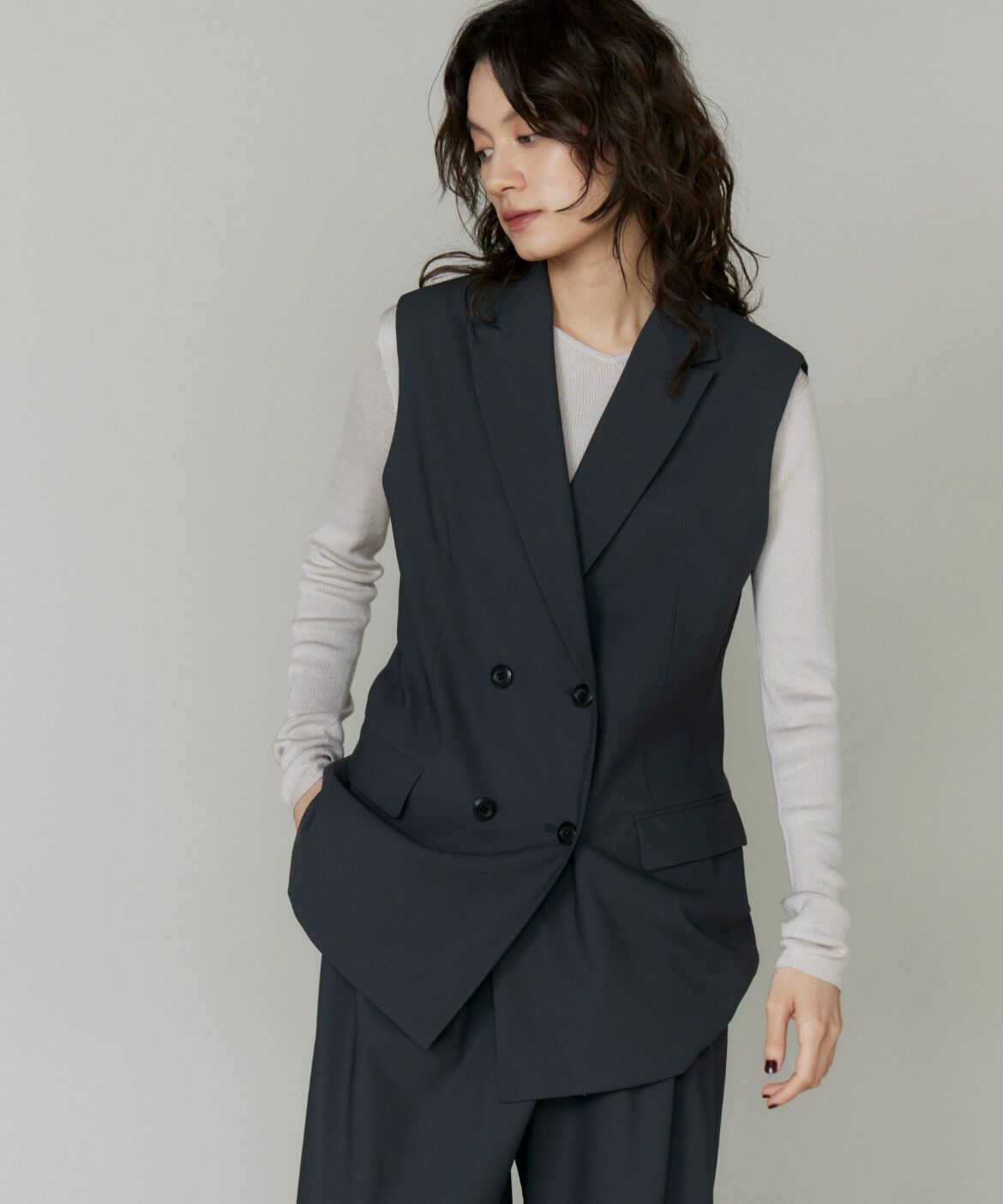 la veille by SUPERIOR CLOSET「ダブルブレストジレ」|ダウンベスト・ベスト|