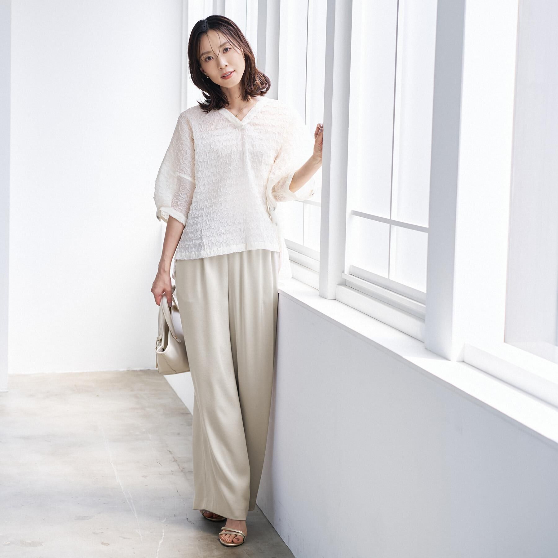 UNTITLED「【接触冷感/吸水速乾】サテンワイドパンツ」|その他|