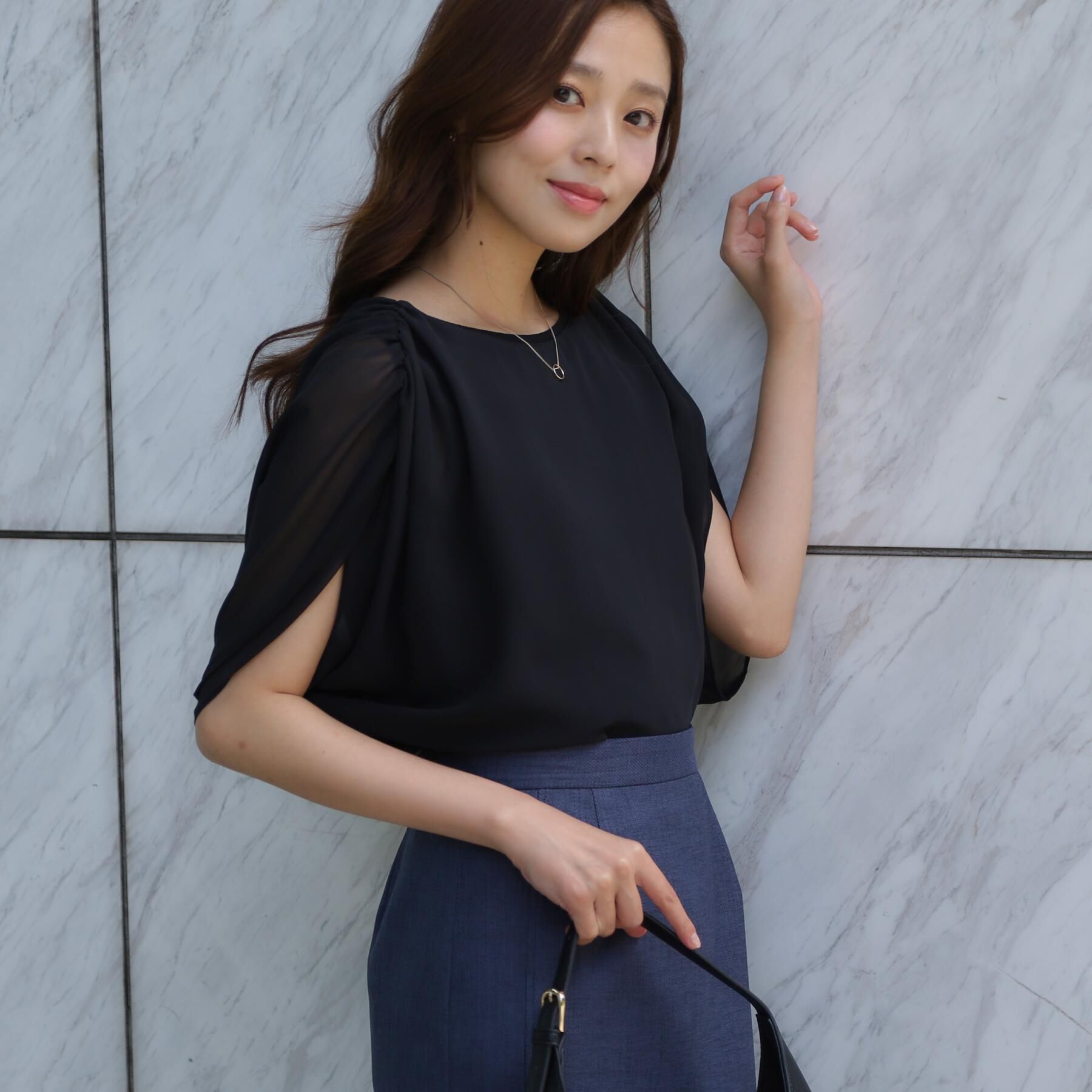 COUP DE CHANCE「【日本製/インナー付き】ギャザースリーブプルオーバー」|Tシャツ・カットソー|