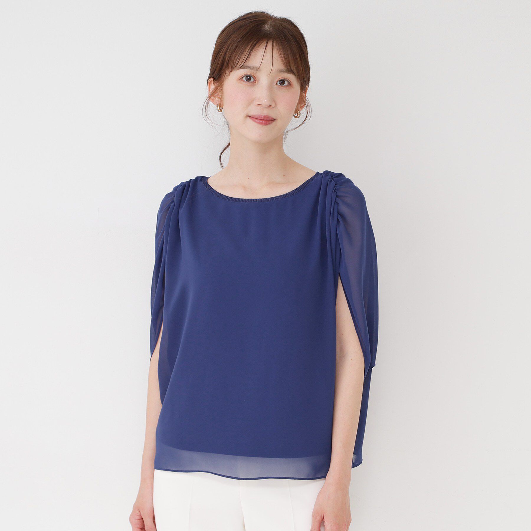 COUP DE CHANCE「【日本製/インナー付き】ギャザースリーブプルオーバー」|Tシャツ・カットソー|