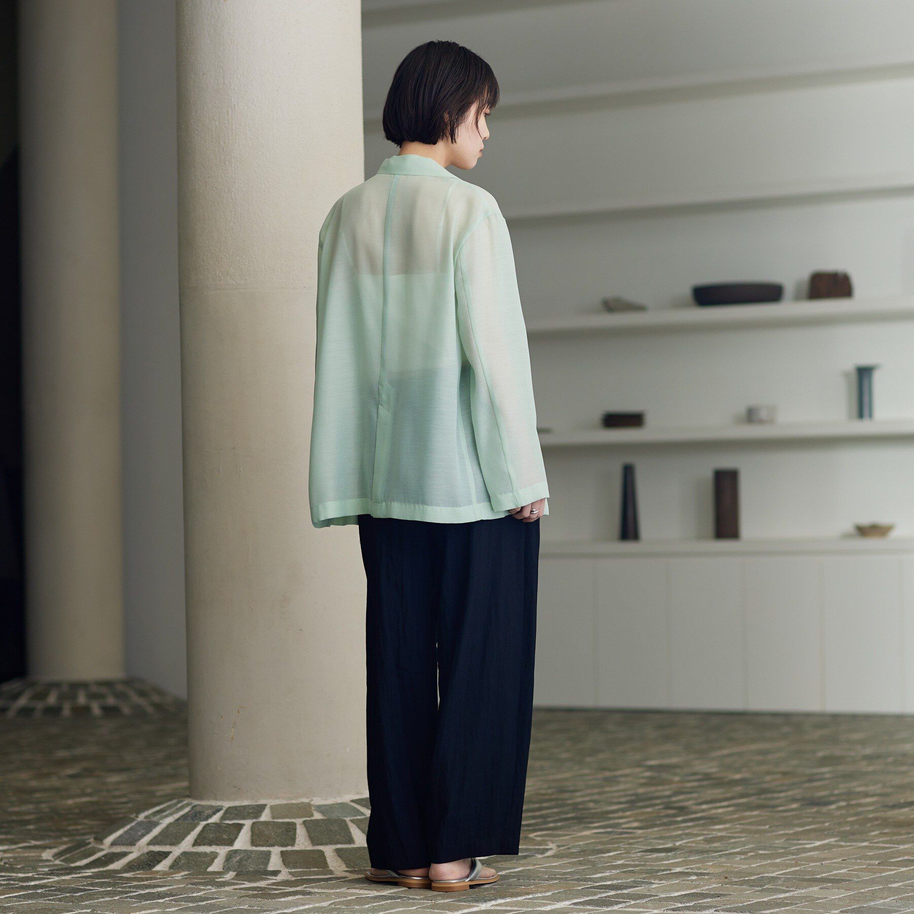 GALLEST「【接触冷感/通気性】シアーシャツジャケット」|テーラードジャケット|