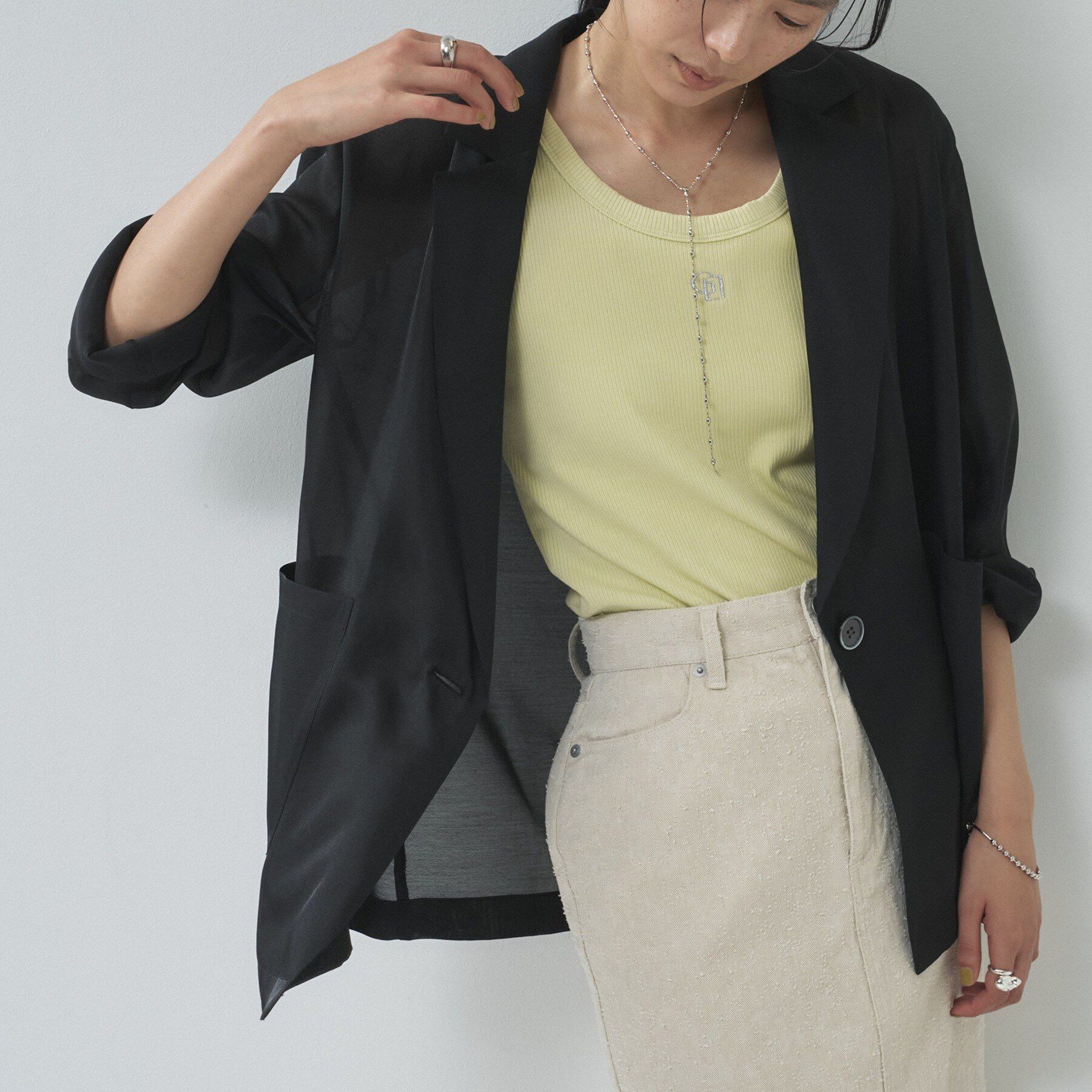 GALLEST「【接触冷感/通気性】シアーシャツジャケット」|テーラードジャケット|