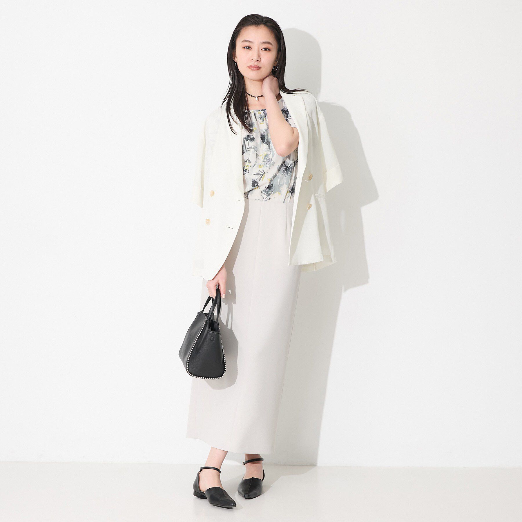 INDIVI「【洗える／SETUP可能】アートフラワープリントブラウス」|シャツ・ブラウス|