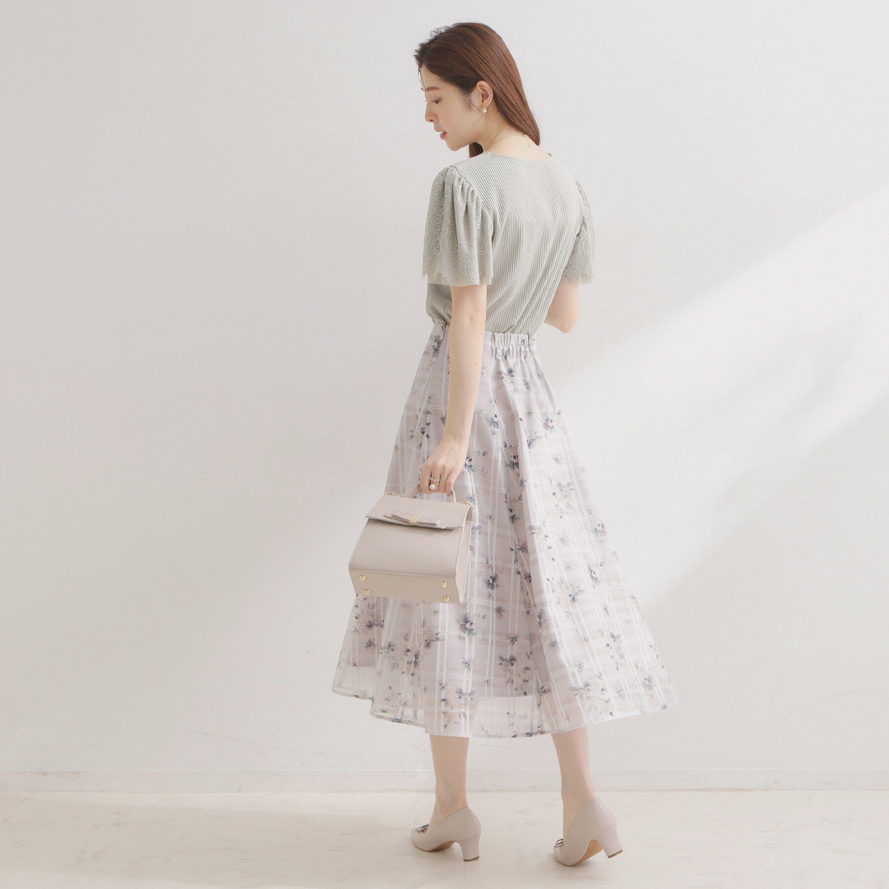 Couture broach「【洗える】袖レース テレコトップス」|Tシャツ・カットソー|