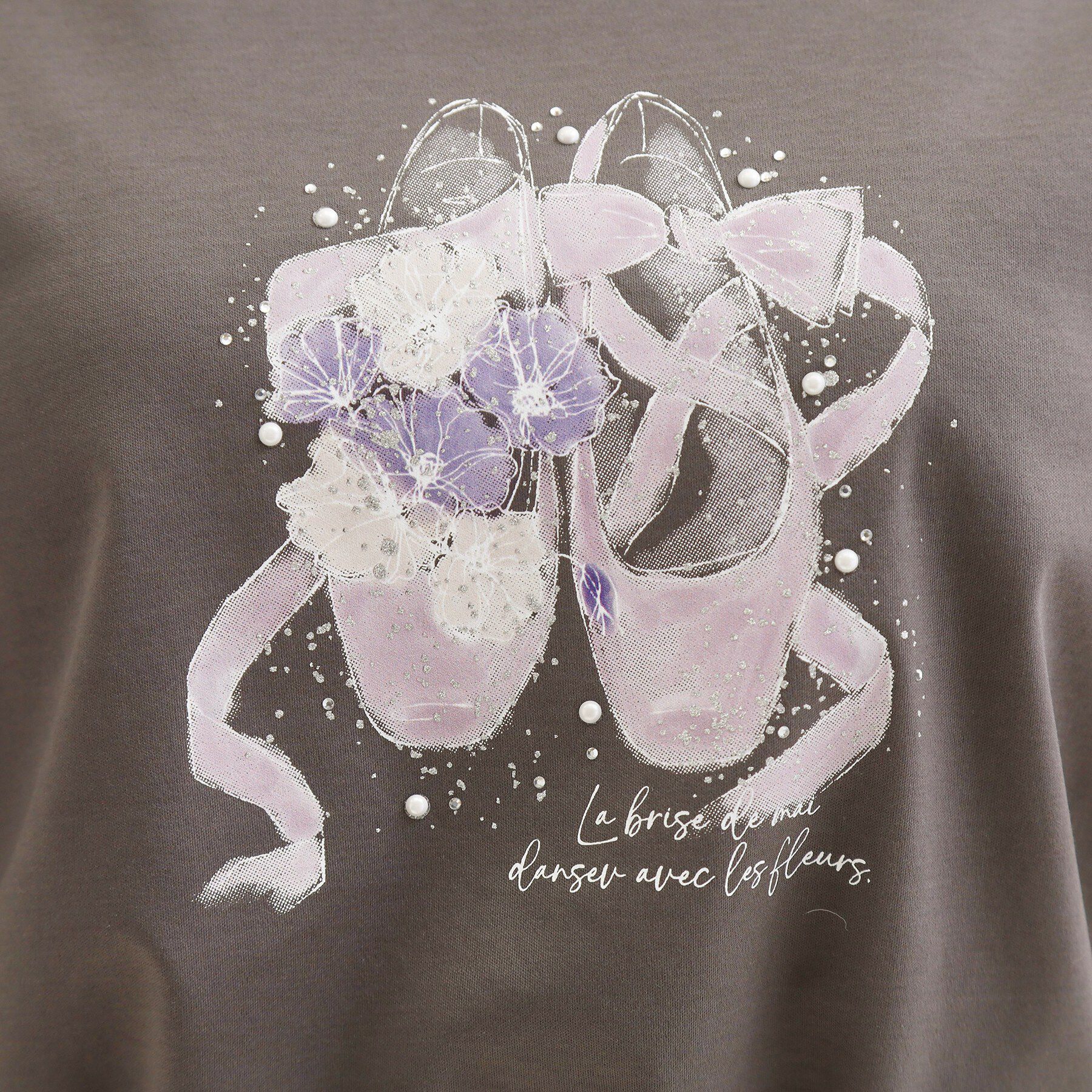 Couture broach「【接触冷感・UVカット・洗える】トゥシューズプリントTシャツ」|Tシャツ・カットソー|