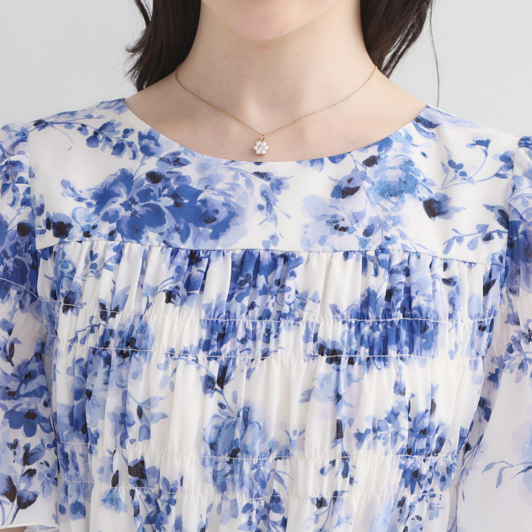 Couture broach「【洗える】クラウディフラワー ワンピース」|ワンピース|