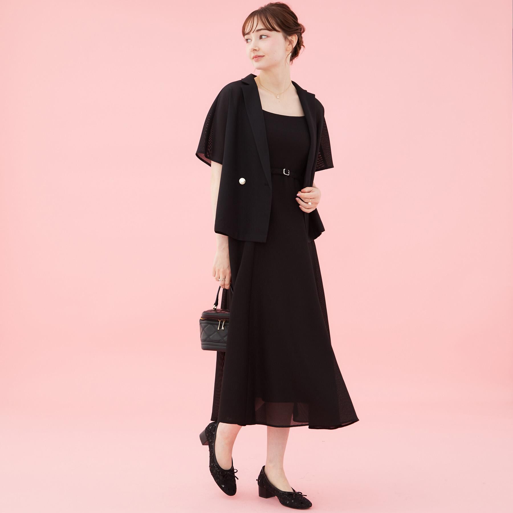 Couture broach「【洗える】メッシュ調 半袖ジャケット」|テーラードジャケット|