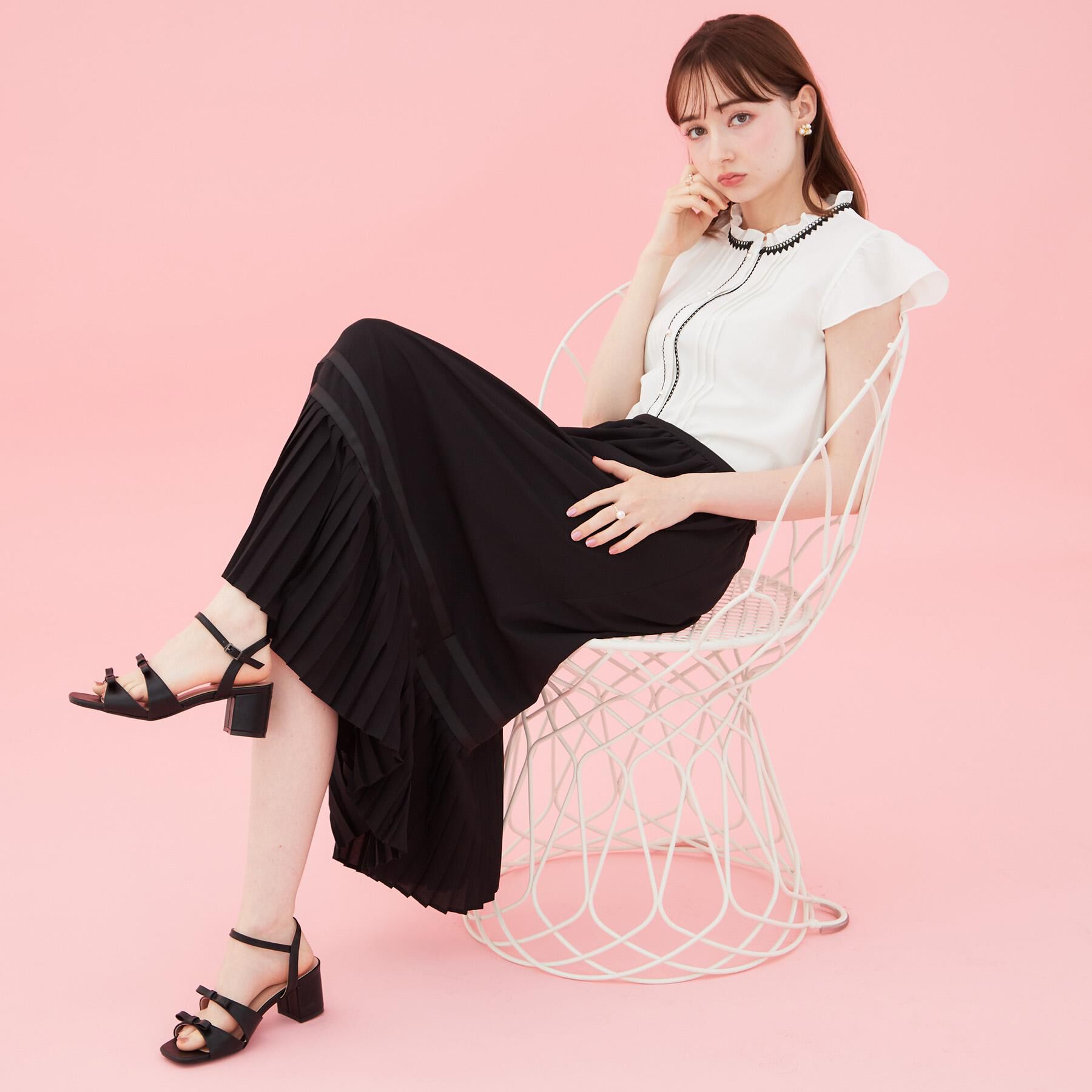 Couture broach「【洗える】ピコレース ピンタックブラウス」|シャツ・ブラウス|