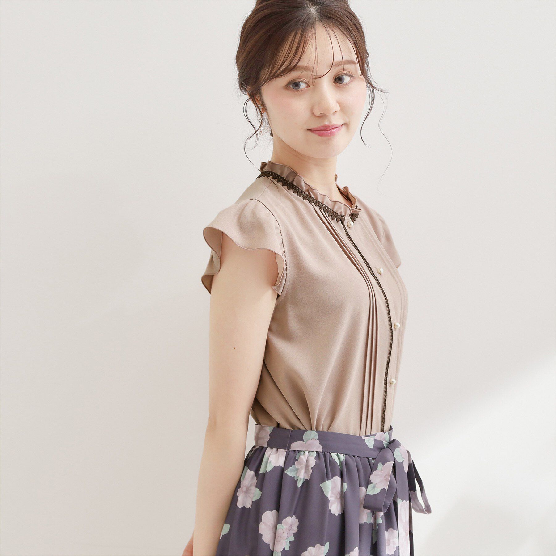 Couture broach「【洗える】ピコレース ピンタックブラウス」|シャツ・ブラウス|