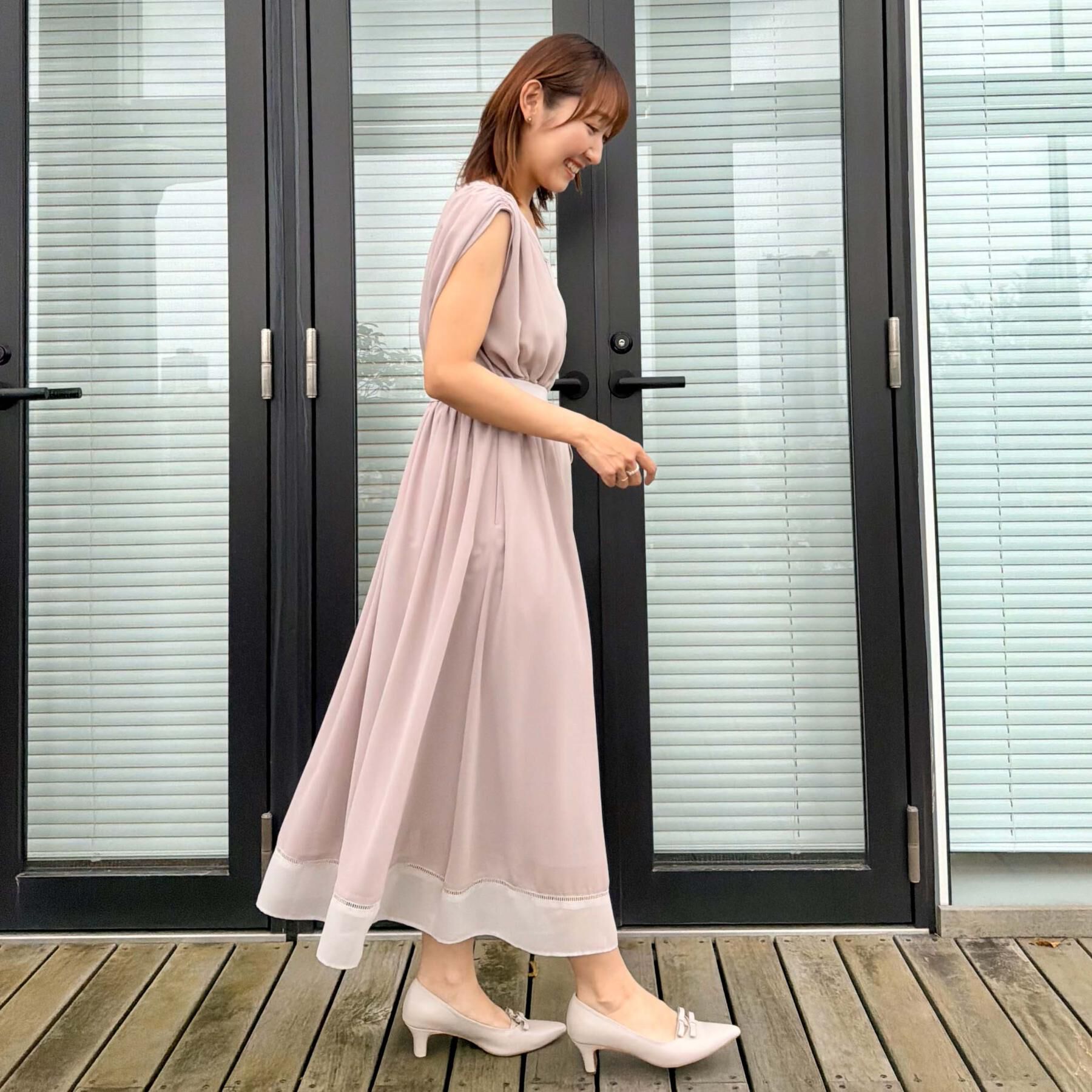 Couture broach「【洗える】バイカラー ギャザーワンピース」|ワンピース|